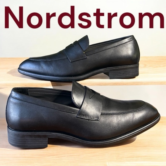 Nordstrom-Men’s 11 Ortholite Black leather Edward Penny Loafer. Like new cond! main image 10